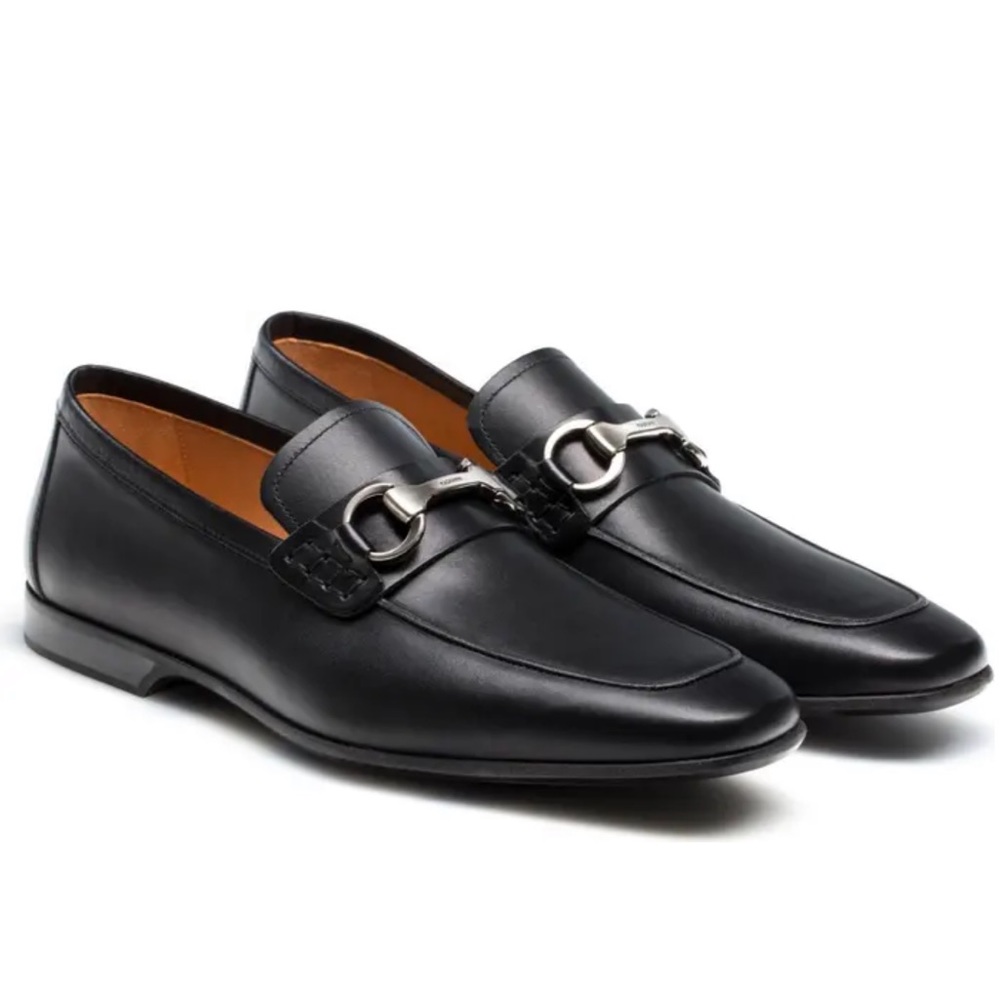 Magnanni🔴Rafa II Apron Toe Bit black Leather Loafer Dress shoes men’s 11.5 NEW